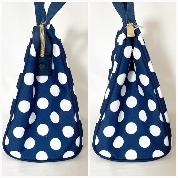 KATE SPADE New York Insulated Lunch Bag Navy Jumbo Dot NWT - Picture 5 of 11